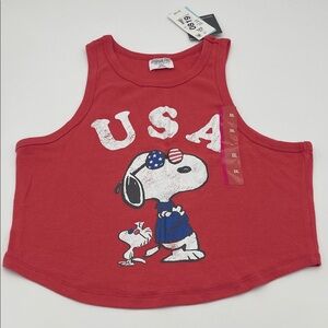 Grayson Threads Peanuts Red USA Kids Tank Top